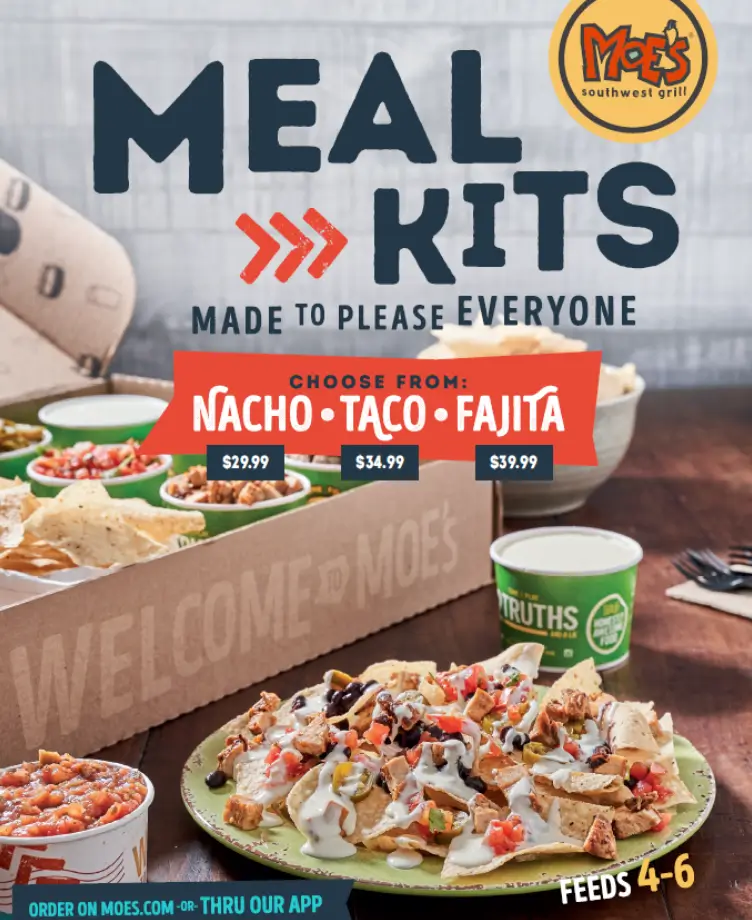 Moe's Southwest Grill Meal Kits Menu USA