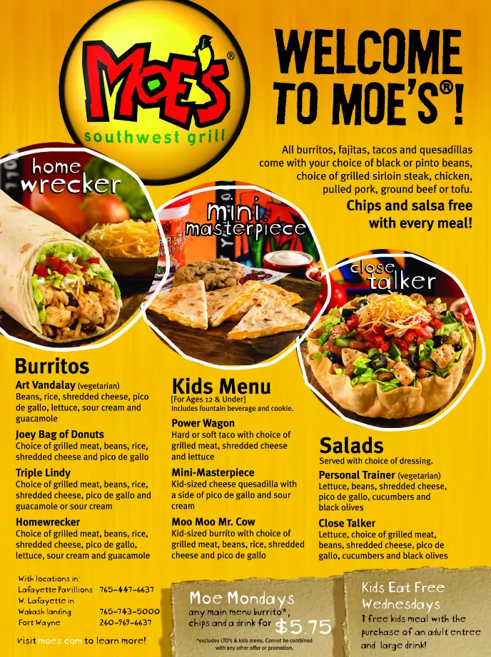 Moe's Southwest Grill Menu USA