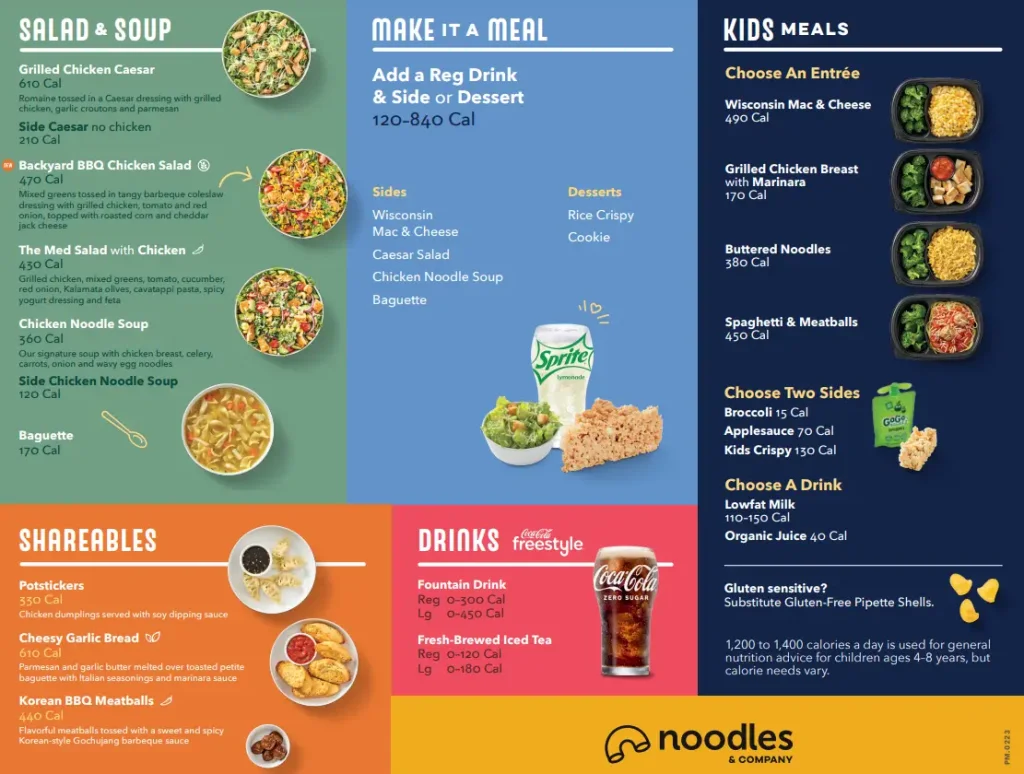 Noodles & Company Menu With Prices USA