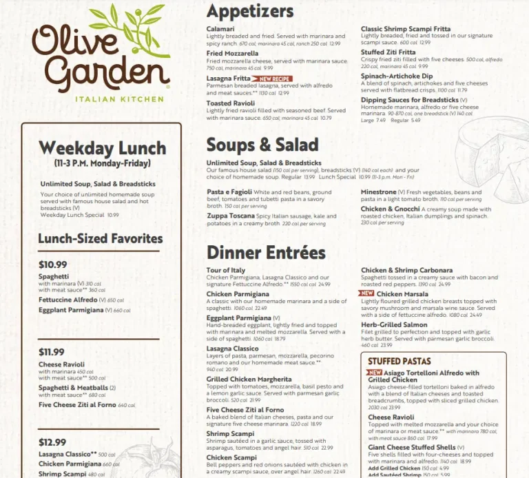 Olive Garden Menu USA