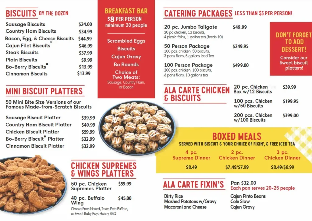 Order Bojangles Menu USA