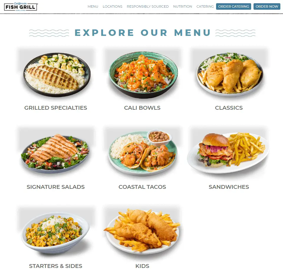 Order California Fish Grill Menu Items USA