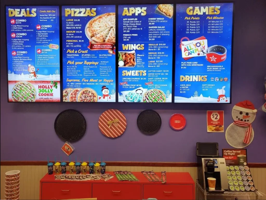 Order Chuck E. Cheese Menu USA