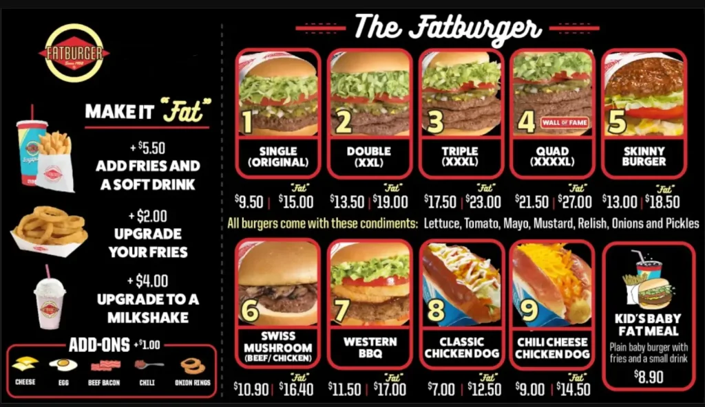 Order Fatburger Menu Items USA