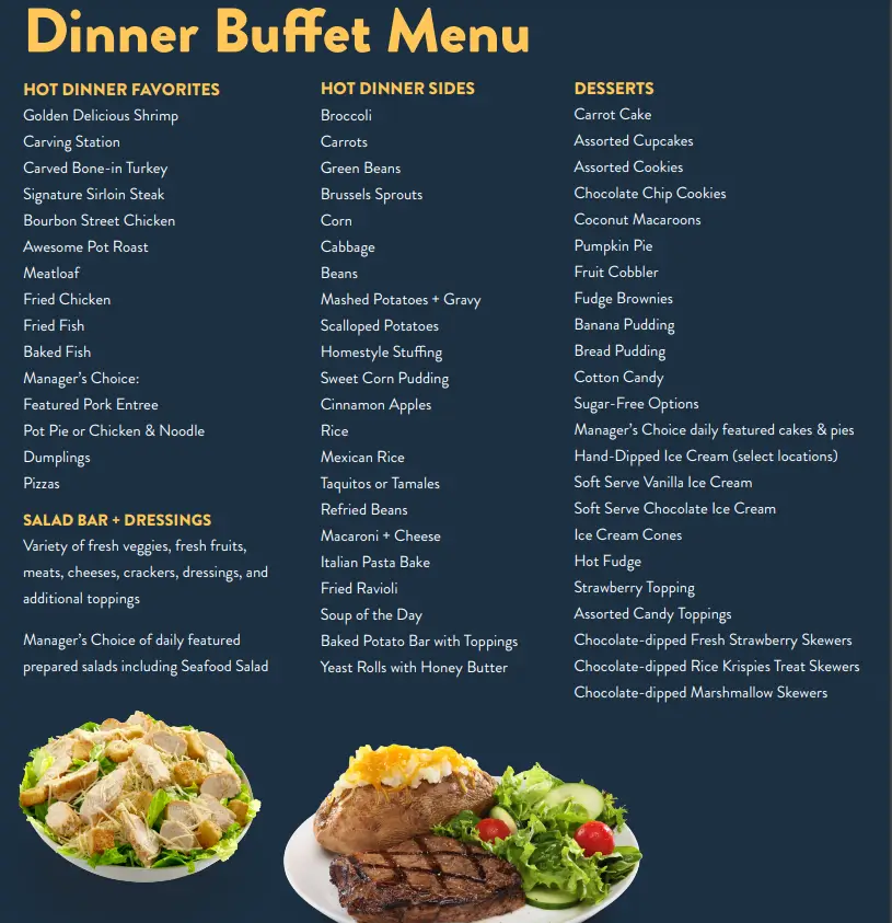 Order Golden Corral Menu USA