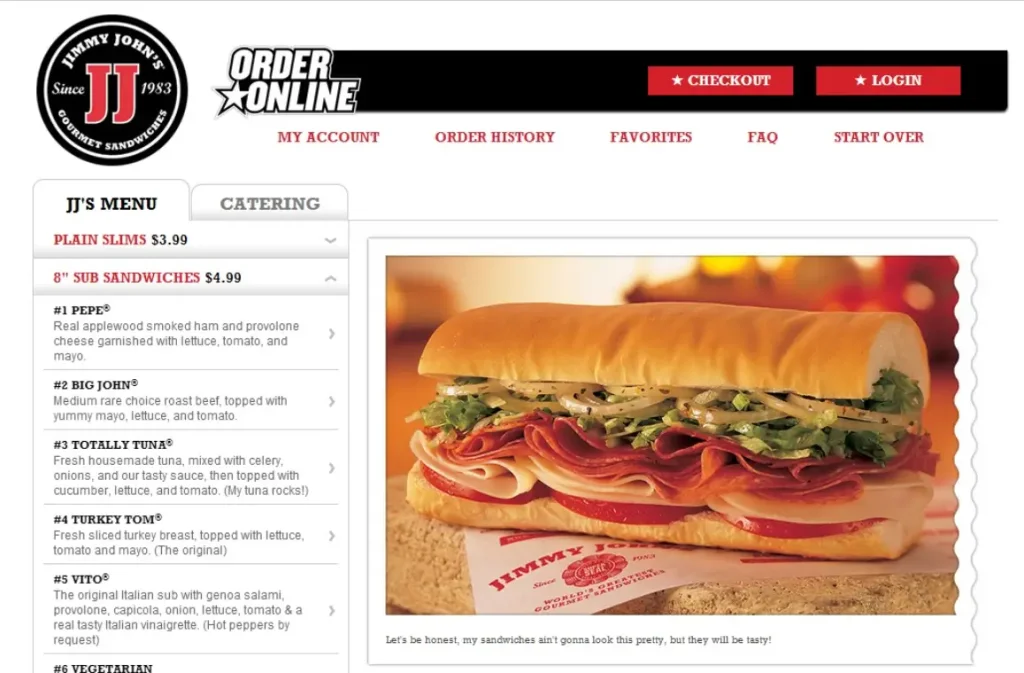 Order Jimmy John’s Menu USA