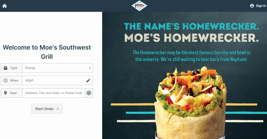 Order Moe's Southwest Grill Menu Items USA