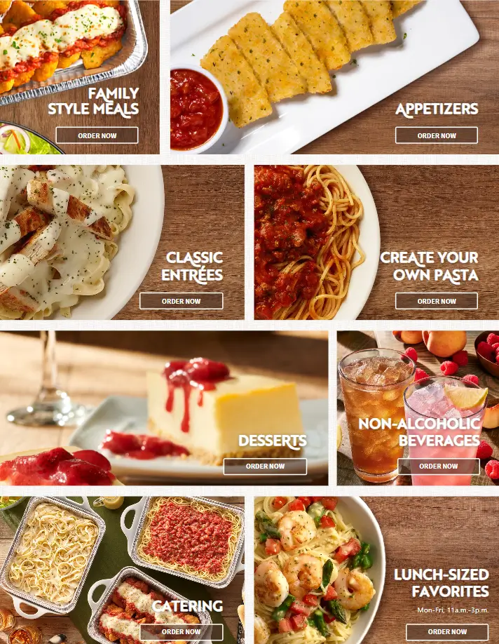 Order Olive Garden Menu Items USA