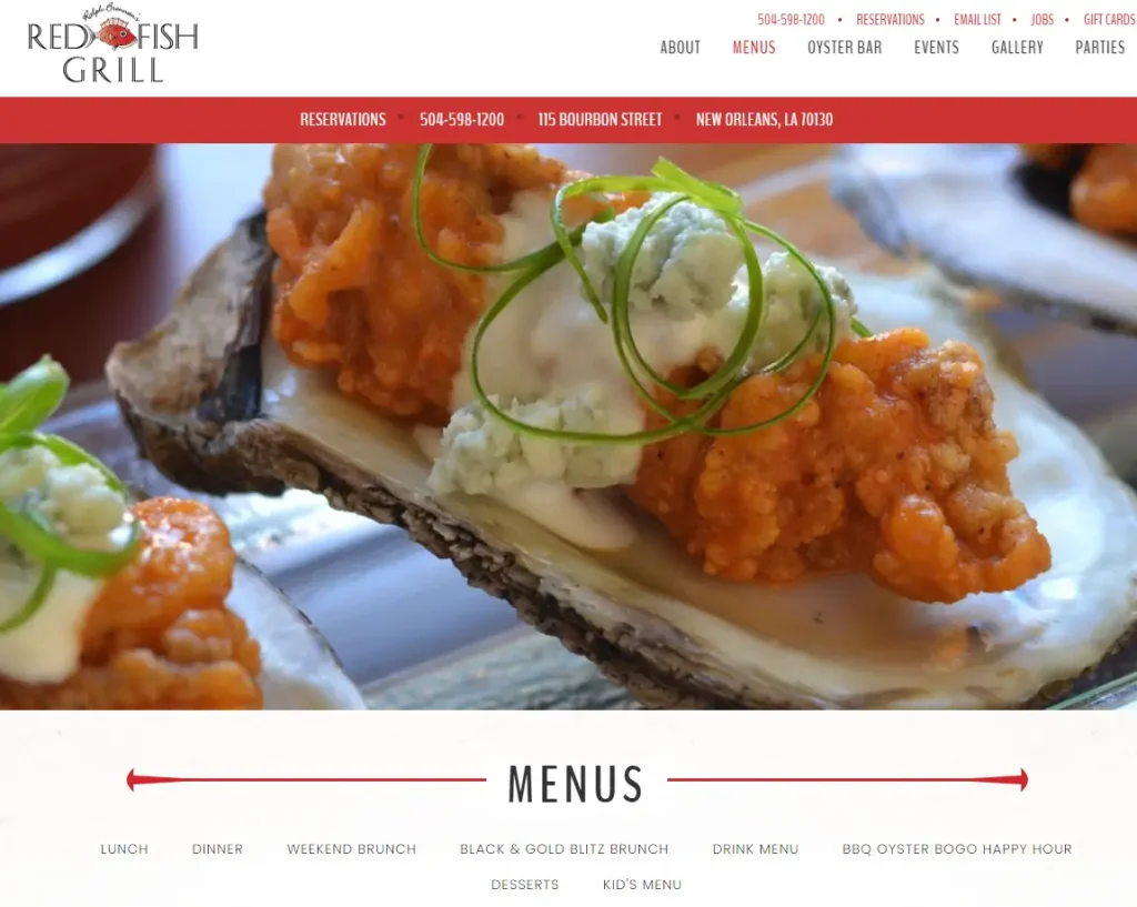 Order Red Fish Grill Menu Items USA