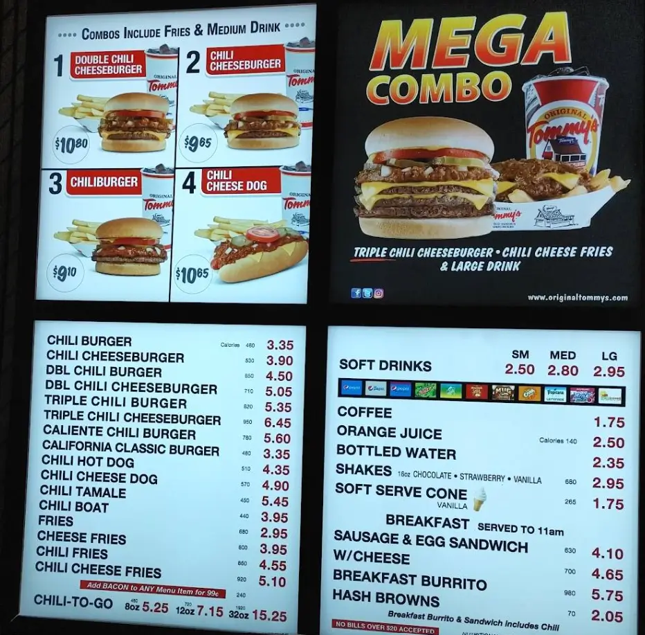 Original Tommy's New Menu Items USA