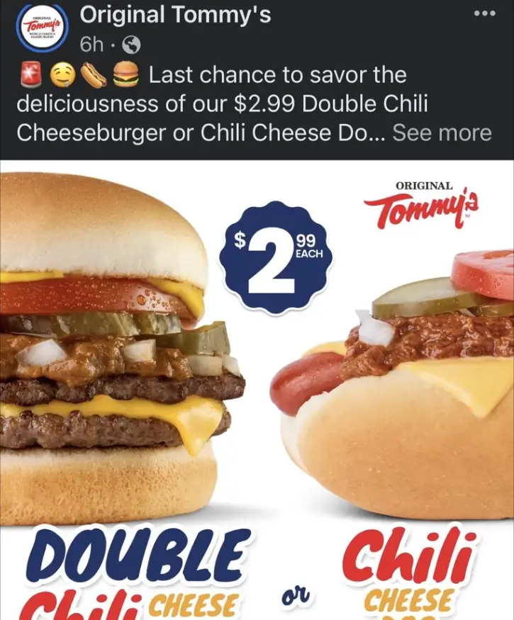 Original Tommy's Tuesday Special Deal USA