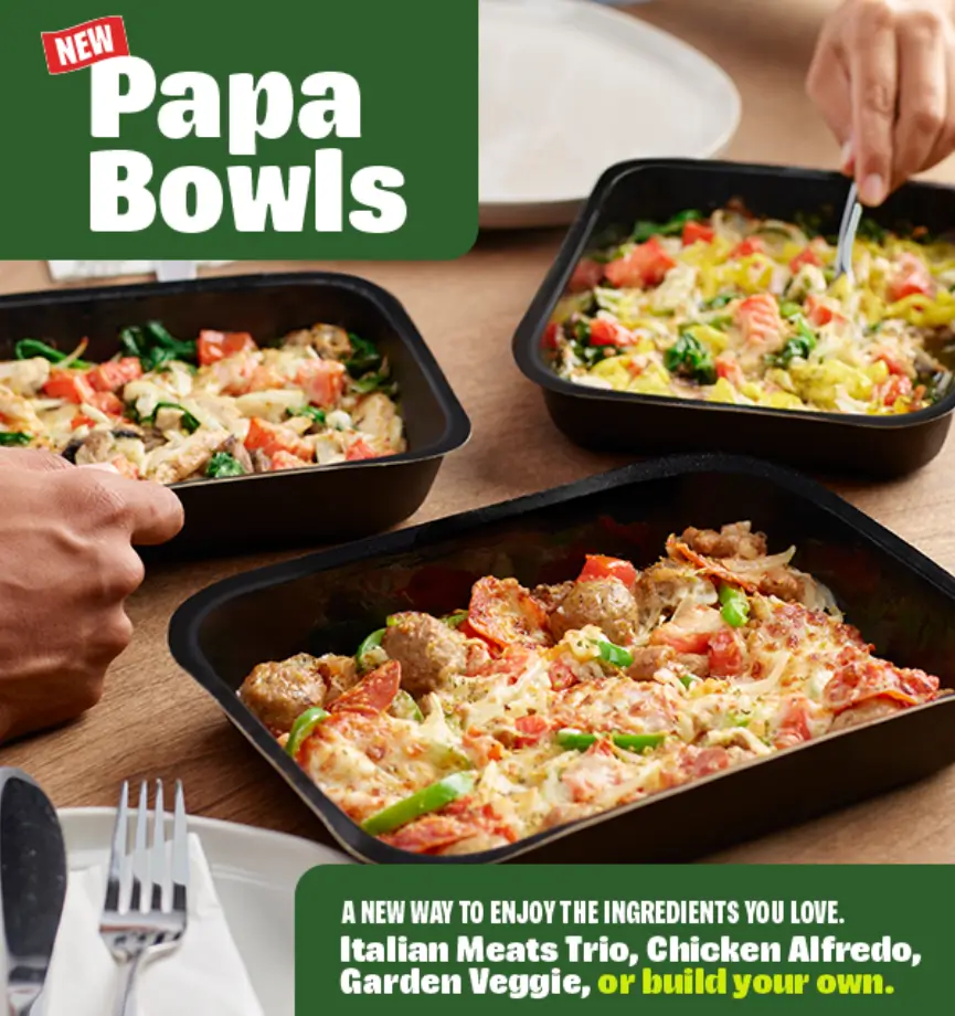 Papa John’s Bowls Menu USA