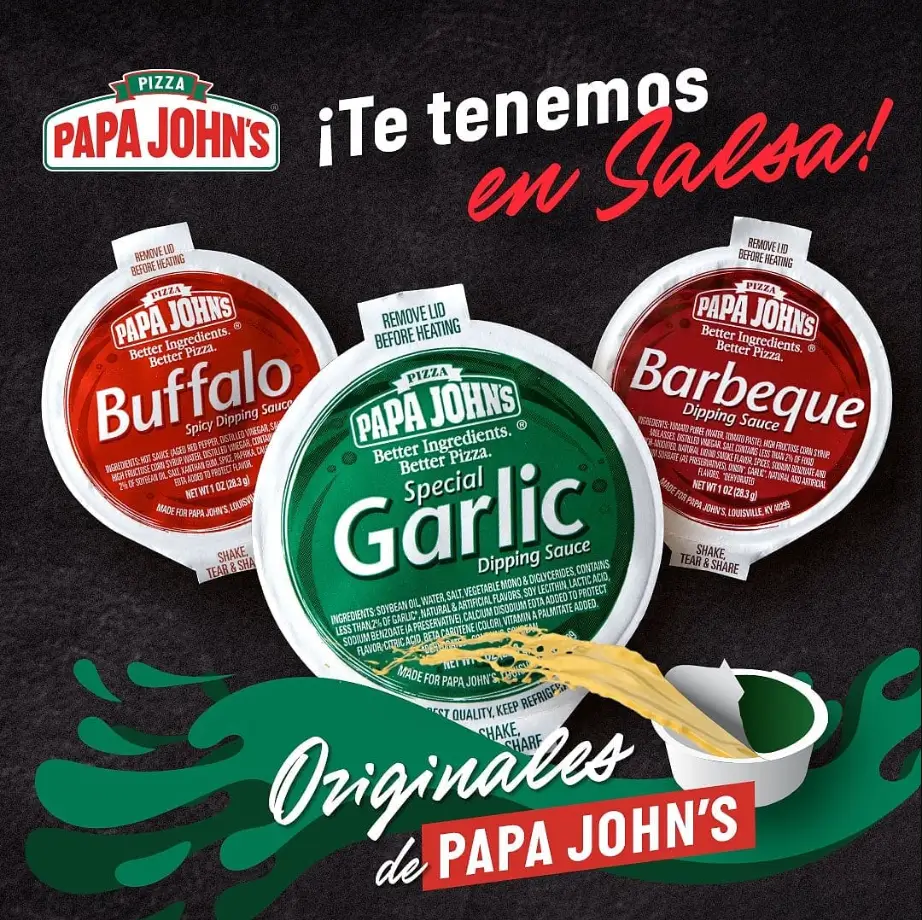 Papa John’s Dipping Sauces Menu USA