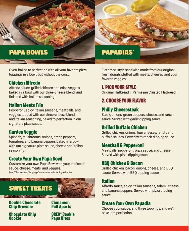 Papa John’s Menu Updated Prices USA