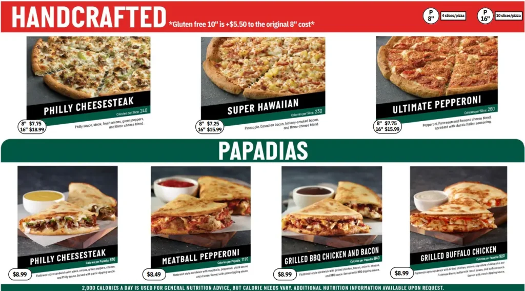 Papa John’s New Menu Items USA