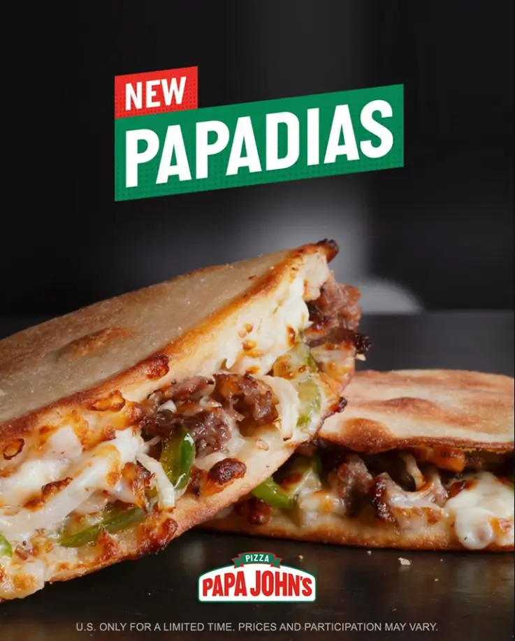 Papa John’s Papadias Menu USA