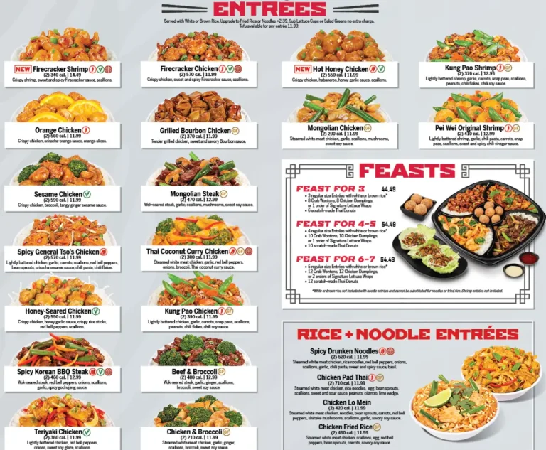 Pei Wei Menu USA