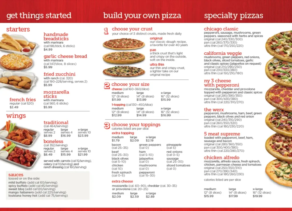 Peter Piper Pizza Menu With Prices USA