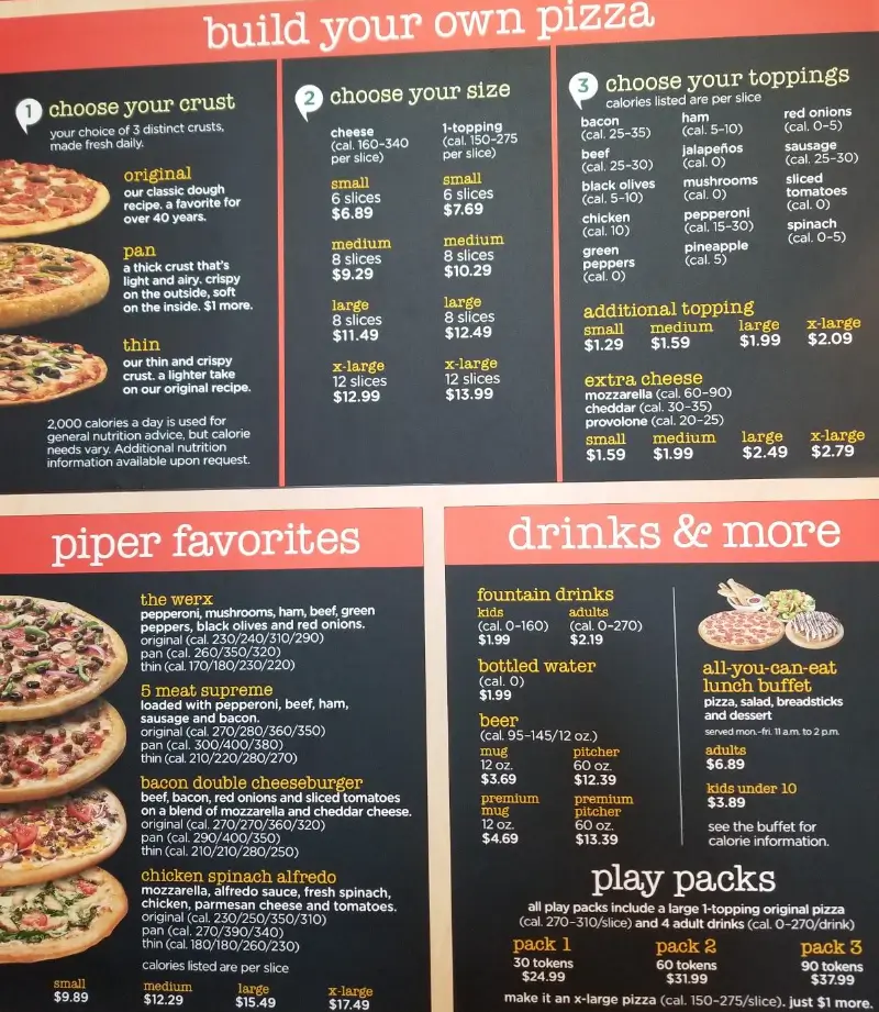 Peter Piper Pizza New Menu Items USA