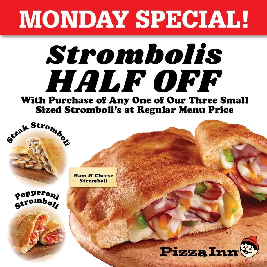 Pizza Inn Strombolis and Pastas Menu USA