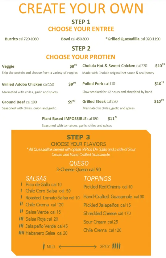 QDOBA Menu With Prices USA