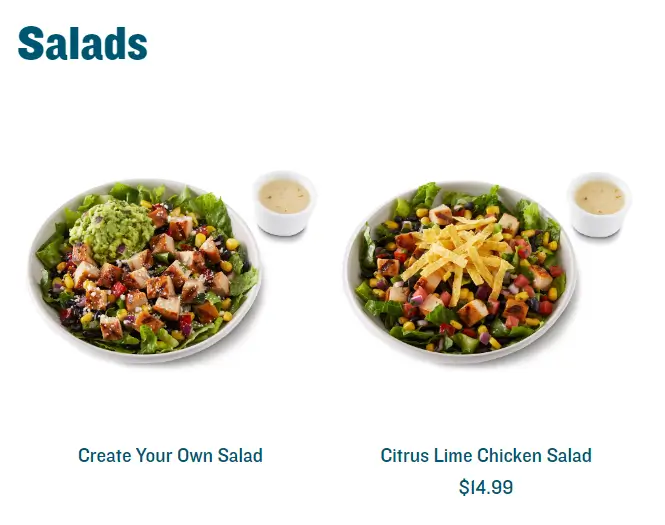 QDOBA Salads Menu USA