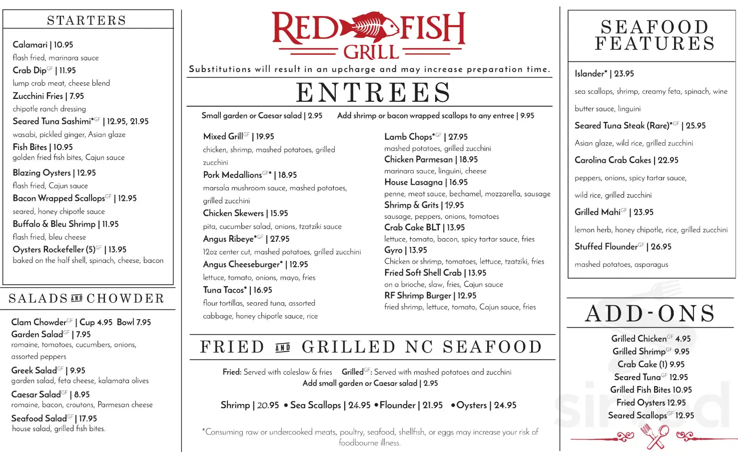 Red Fish Grill Menu USA