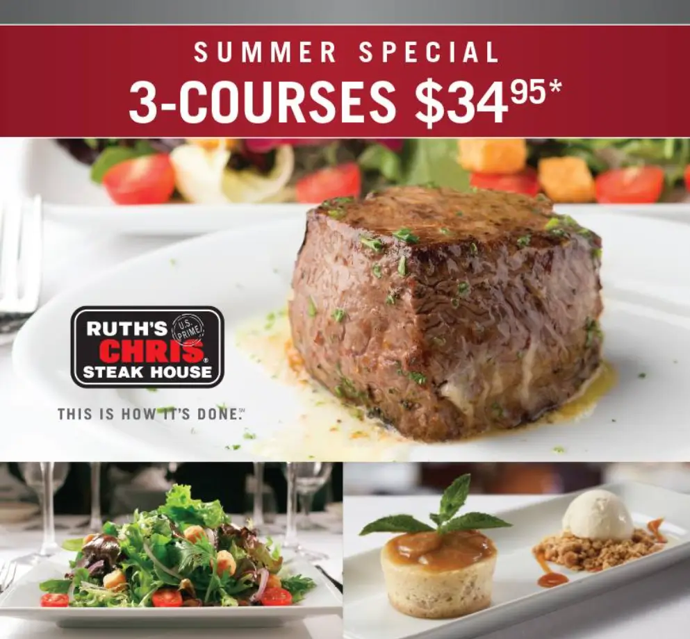 Ruth’s Chris Steak House Seasonal Menu Offers Deal USA