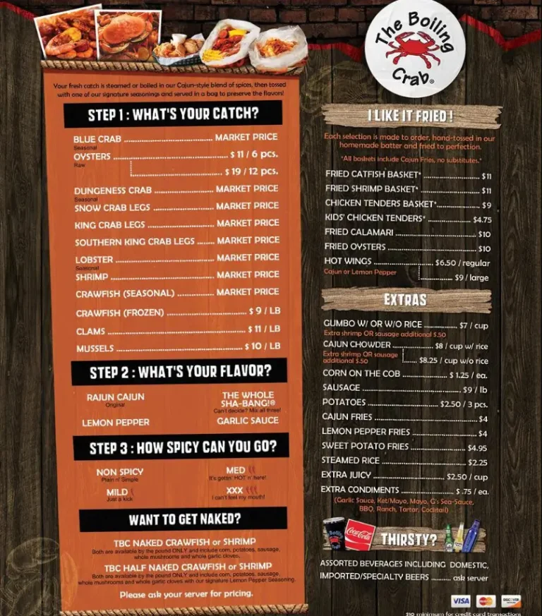 The Boiling Crab Menu USA