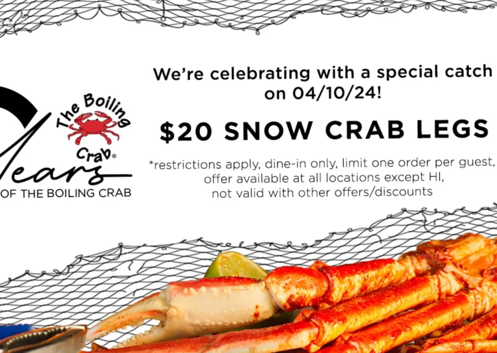 The Boiling Crab Seasonal Promotions Deal USA