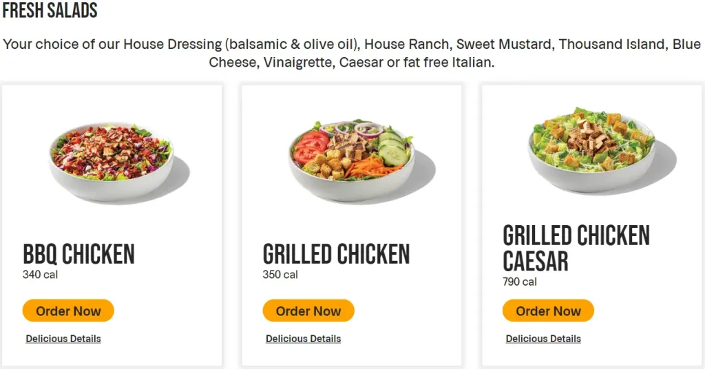 The Habit Burger Grill Fresh Salads Menu USA