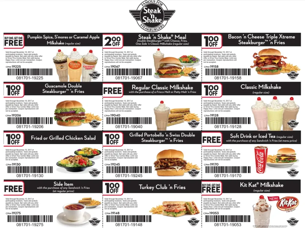 Today Latest Deals At Steak ‘n Shake Menu USA