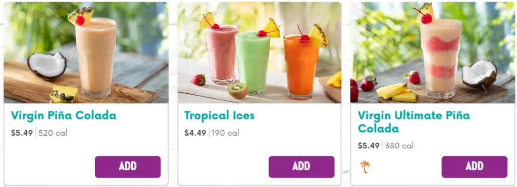 Bahama Breeze Non-Alcoholic Beverages Menu USA