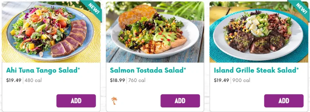 Bahama Breeze Salads Menu USA