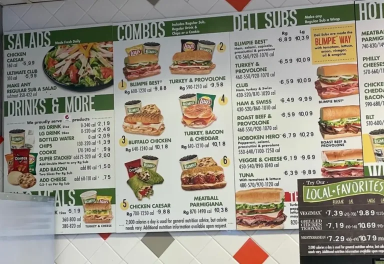 Blimpie Menu USA