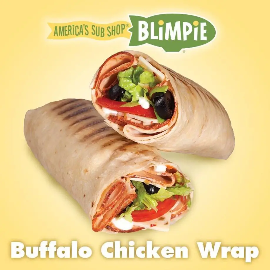 Blimpie Wraps Menu USA 