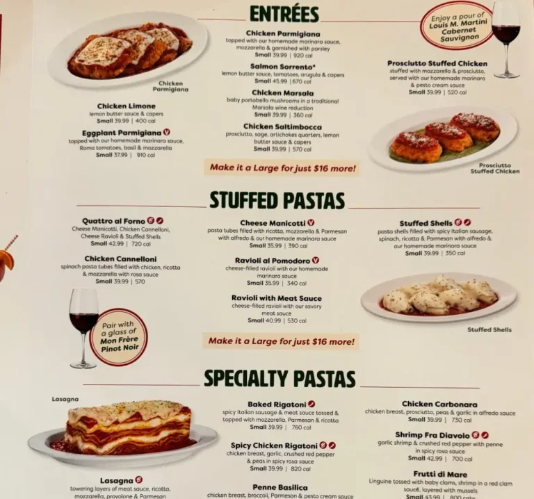 Buca di Beppo Menu USA