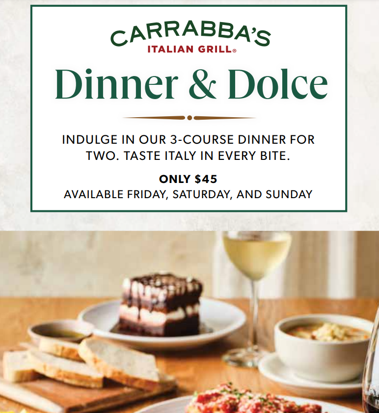 Carrabba's Italian Grill Amore Monday Deal USA