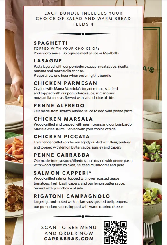 Carrabba's Italian Grill Family Bundles Deal USA