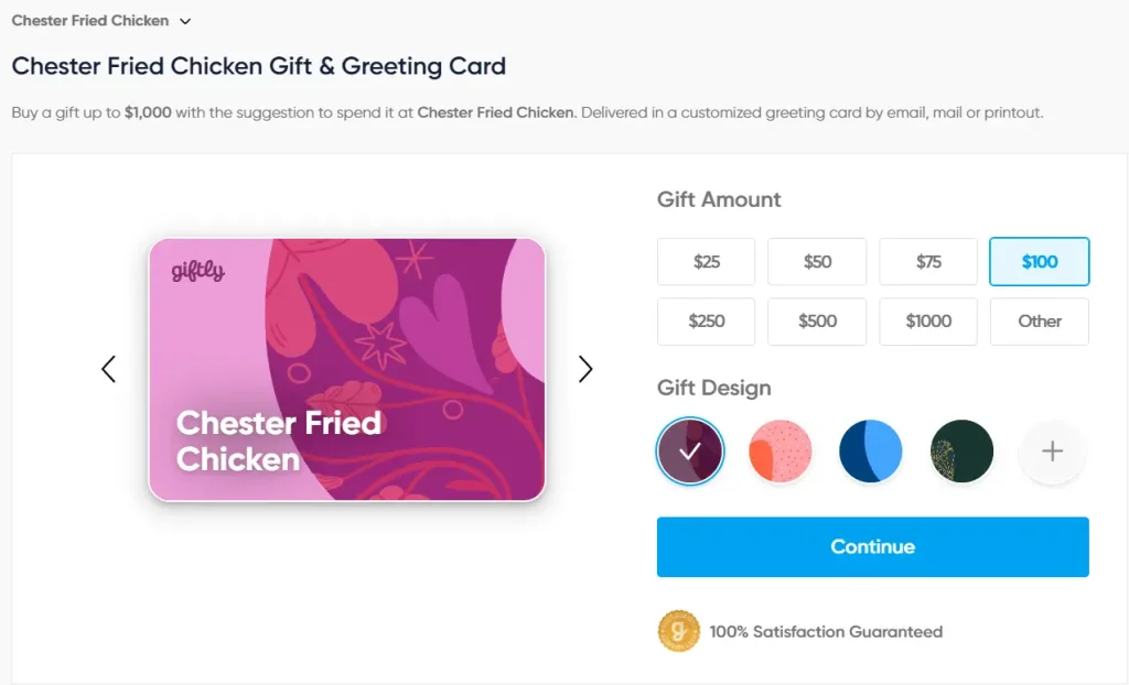 Chester’s Chicken Gift Cards USA