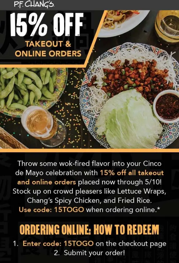 Coupons & Promo Code P.F. Chang's Menu USA