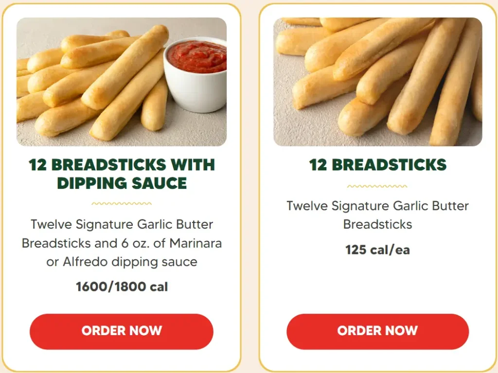 Fazoli's Breadsticks + Extras Menu USA