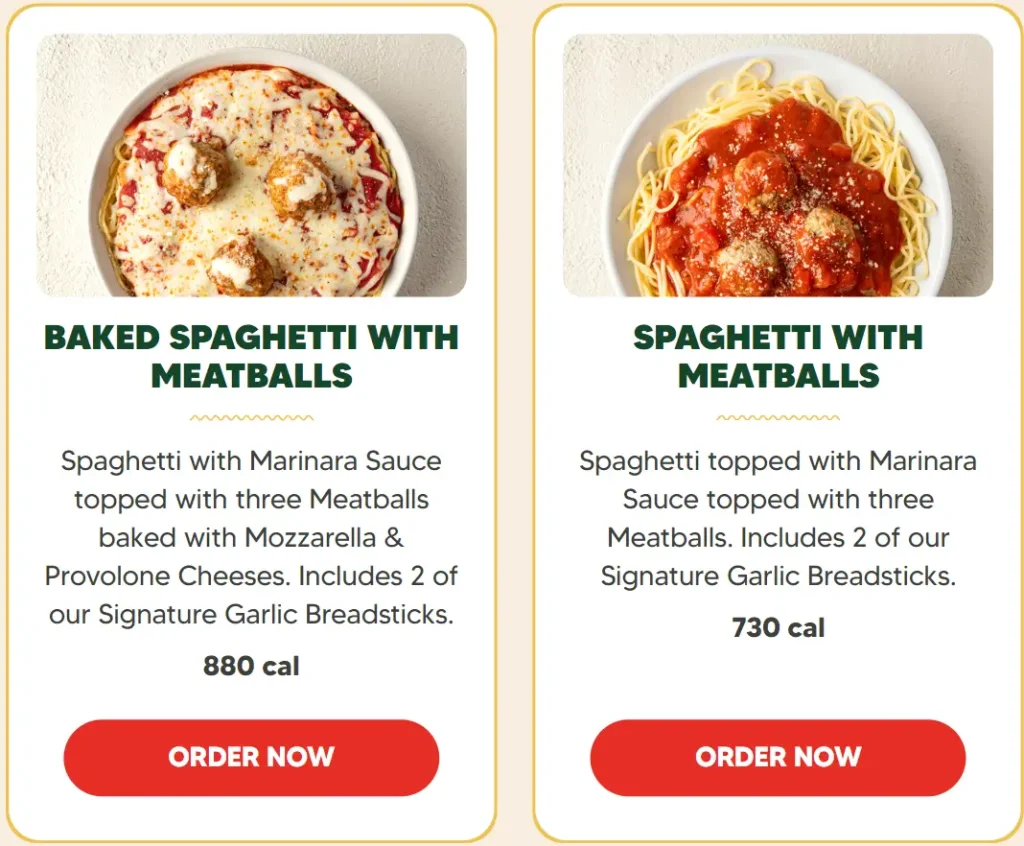 Fazoli's Fan Favorites Menu USA