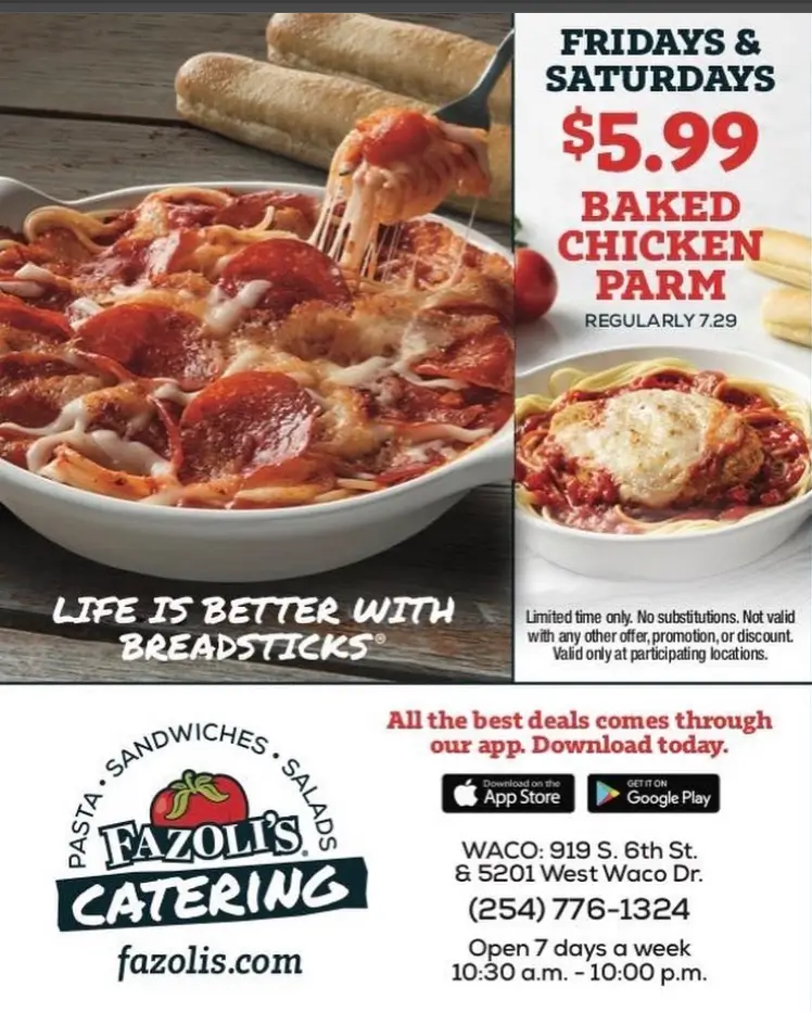 Fazoli's Limited-Time Offers Deal USA