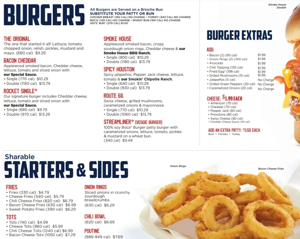 Johnny Rockets Menu Prices USA