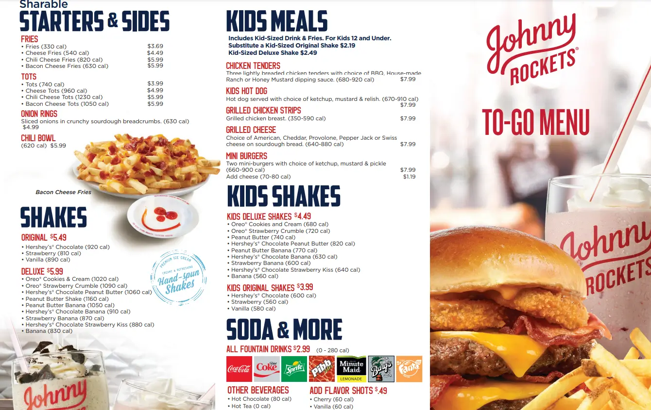 Johnny Rockets Menu USA