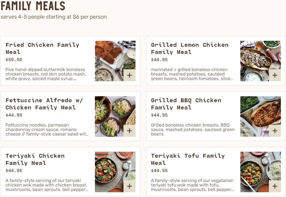 Lazy Dog Family Meals Menu USA