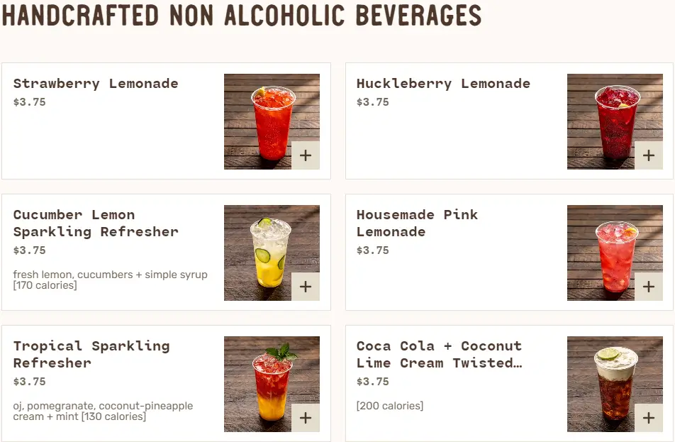 Lazy Dog Non-Alcoholic Beverages Menu USA