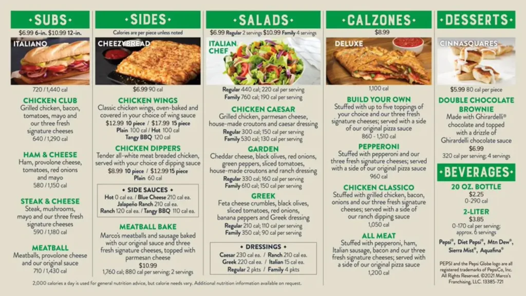 Marco's Pizza Menu Latest Prices USA