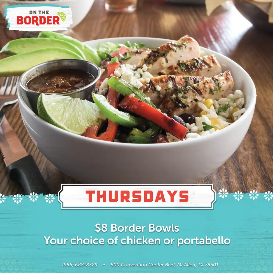 On The Border BOWLS, SALADS, & SOUPS Menu USA